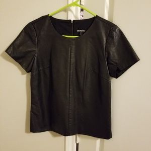 Express leather t shirt